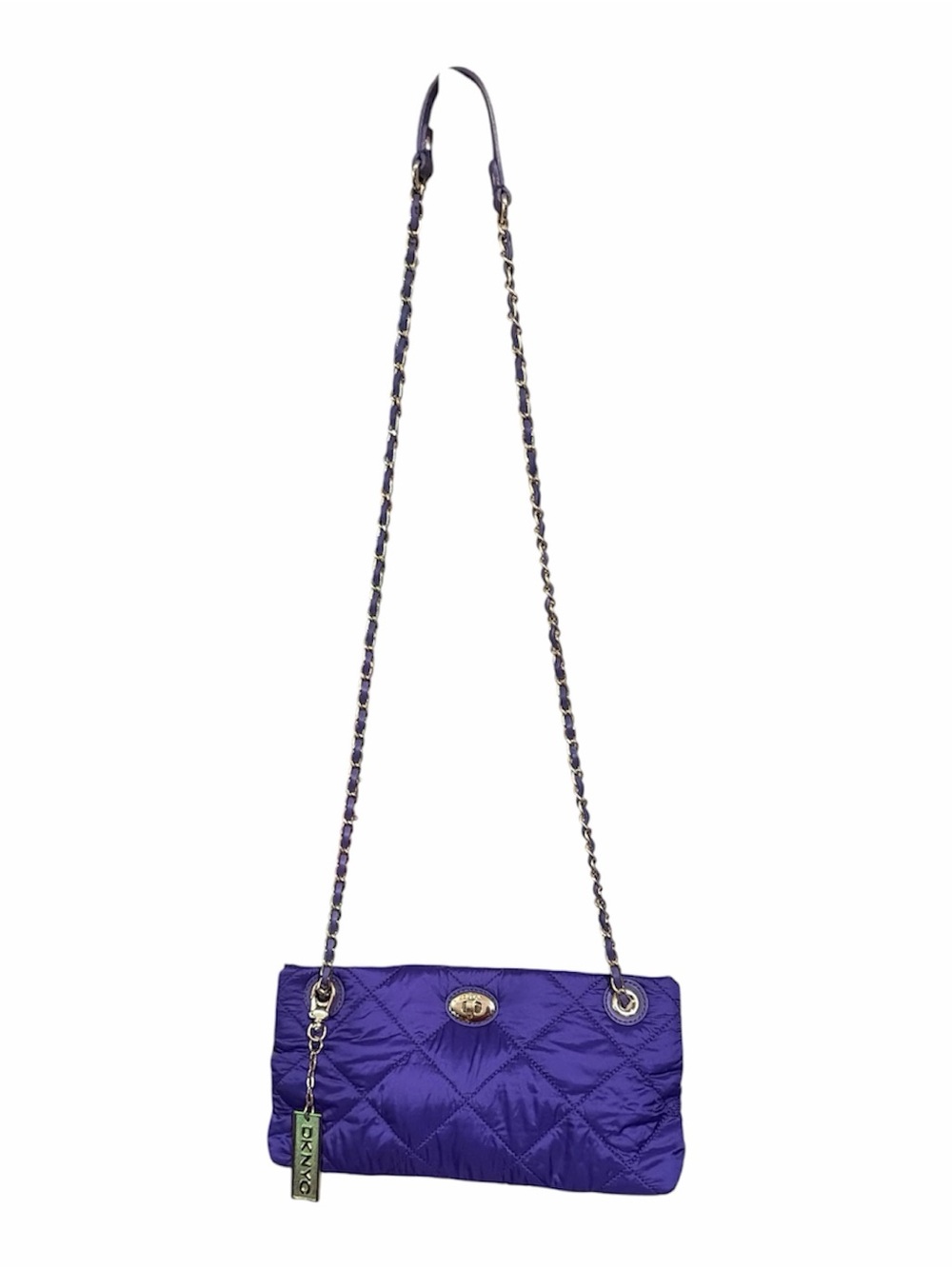 DKNYC Purple Quilted Shoulder Bag with Gold Chain Strap - Picture 3 of 7